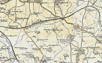 Old map of Great Purston in 1898-1901