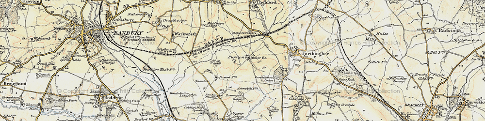 Old map of Great Purston in 1898-1901