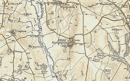 Old map of Great Rissington in 1898-1899