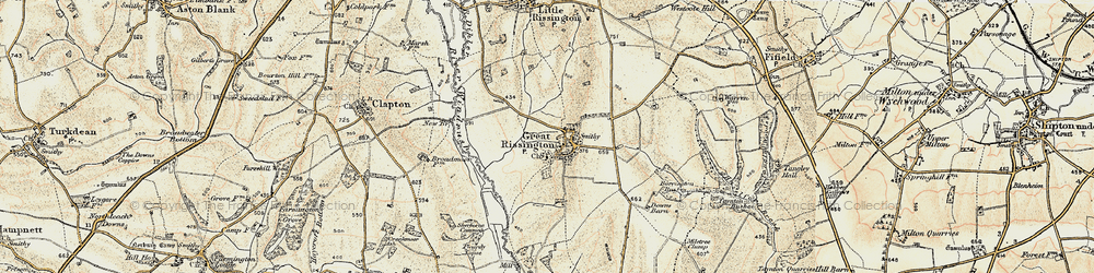 Old map of Great Rissington in 1898-1899