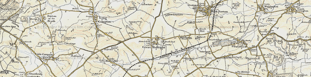 Old map of Great Rollright in 1898-1899