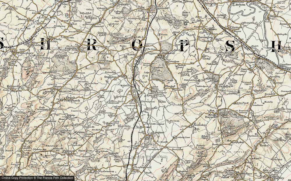 Old Map of Great Ryton, 1902-1903 in 1902-1903