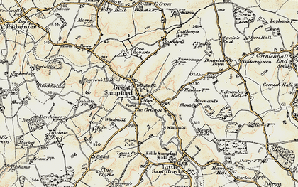 Old map of Great Sampford in 1898-1901