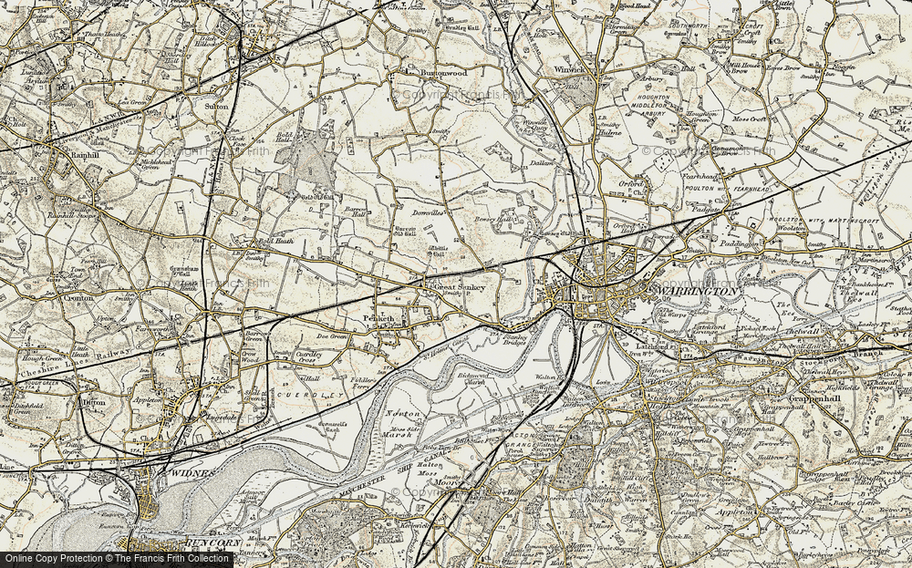 Old Map of Great Sankey, 1903 in 1903