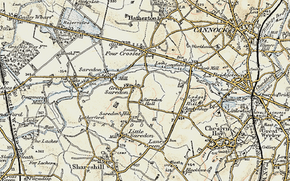 Old map of Great Saredon in 1902