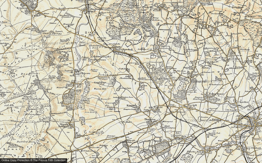 Old Map of Great Shoddesden, 1897-1899 in 1897-1899
