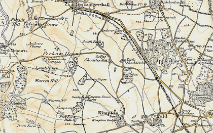 Old map of Great Shoddesden in 1897-1899