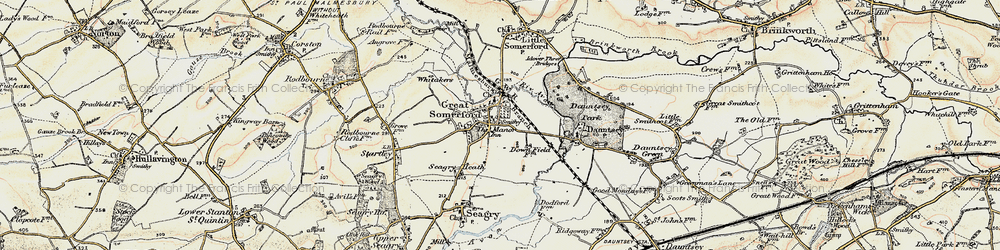 Old map of Great Somerford in 1898-1899