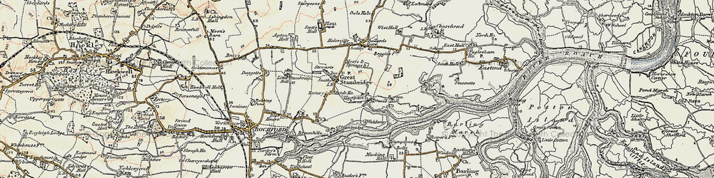 Old map of Great Stambridge in 1898