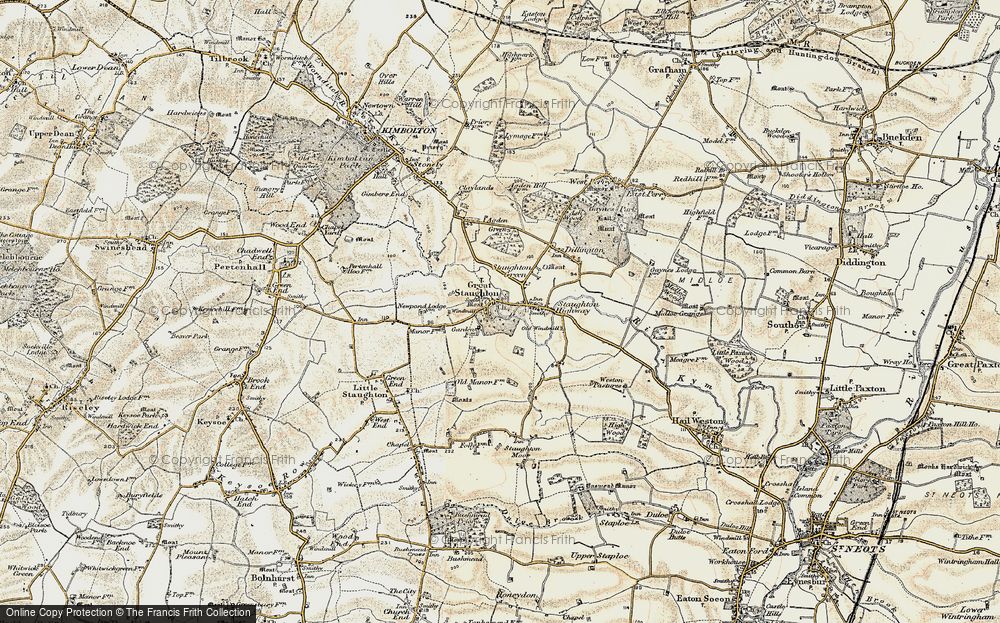 Old Map of Great Staughton, 1898-1901 in 1898-1901