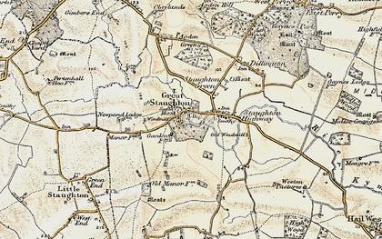 Old map of Great Staughton in 1898-1901