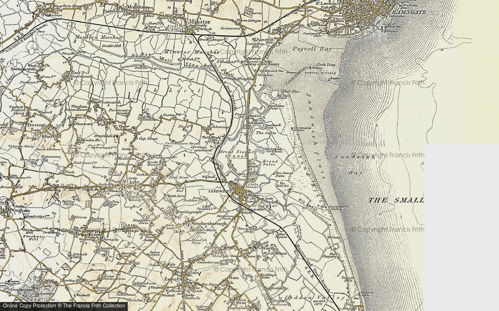 Old Map of Great Stonar, 1898-1899 in 1898-1899