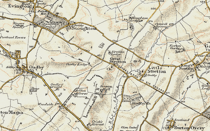 Old map of Great Stretton in 1901-1903