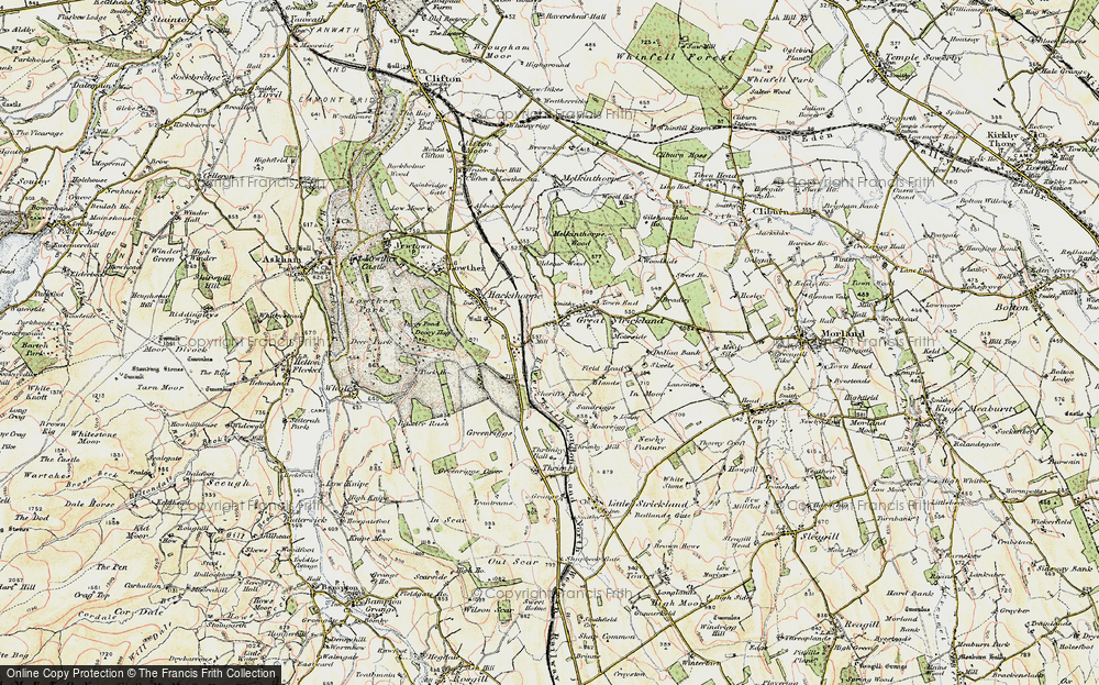 Old Map of Historic Map covering Blands in 1901-1904