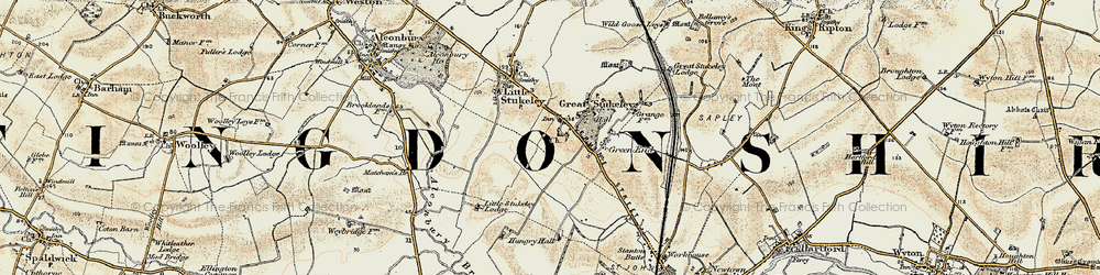 Old map of Great Stukeley in 1901