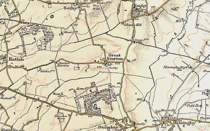 Old map of Great Sturton in 1902-1903