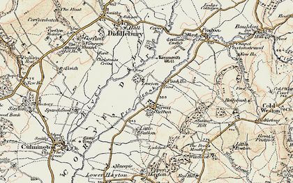 Old map of Great Sutton in 1901-1902