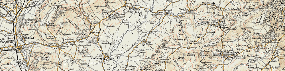 Old map of Great Sutton in 1901-1902