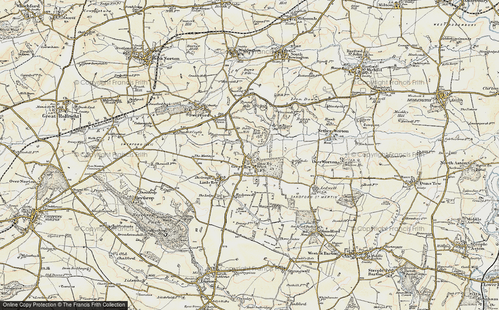 Old Map of Great Tew, 1898-1899 in 1898-1899