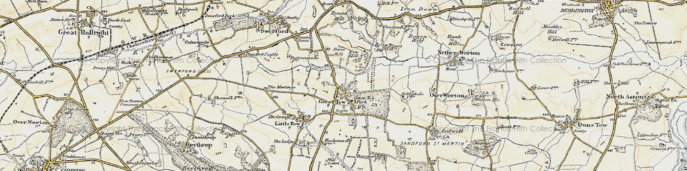 Old map of Great Tew Park in 1898-1899