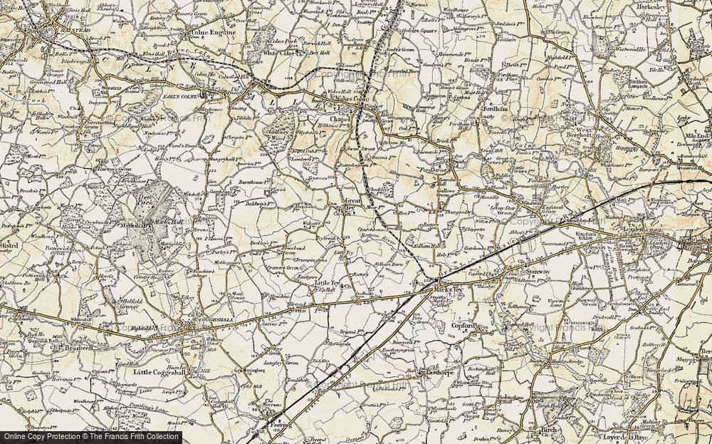 Old Map of Great Tey, 1898-1899 in 1898-1899