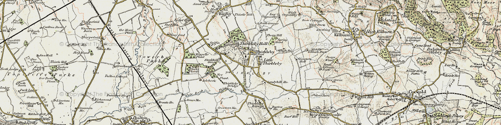 Old map of Great Thirkleby in 1903-1904