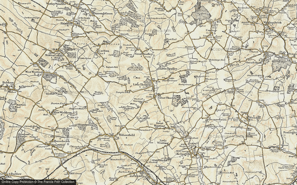 Old Map of Great Thurlow, 1899-1901 in 1899-1901