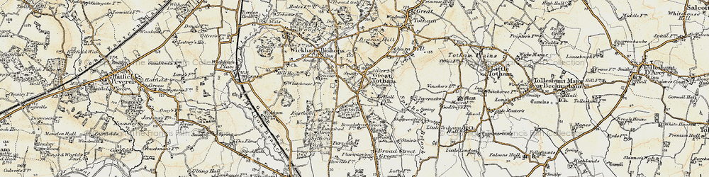 Old map of Langford Grove in 1898