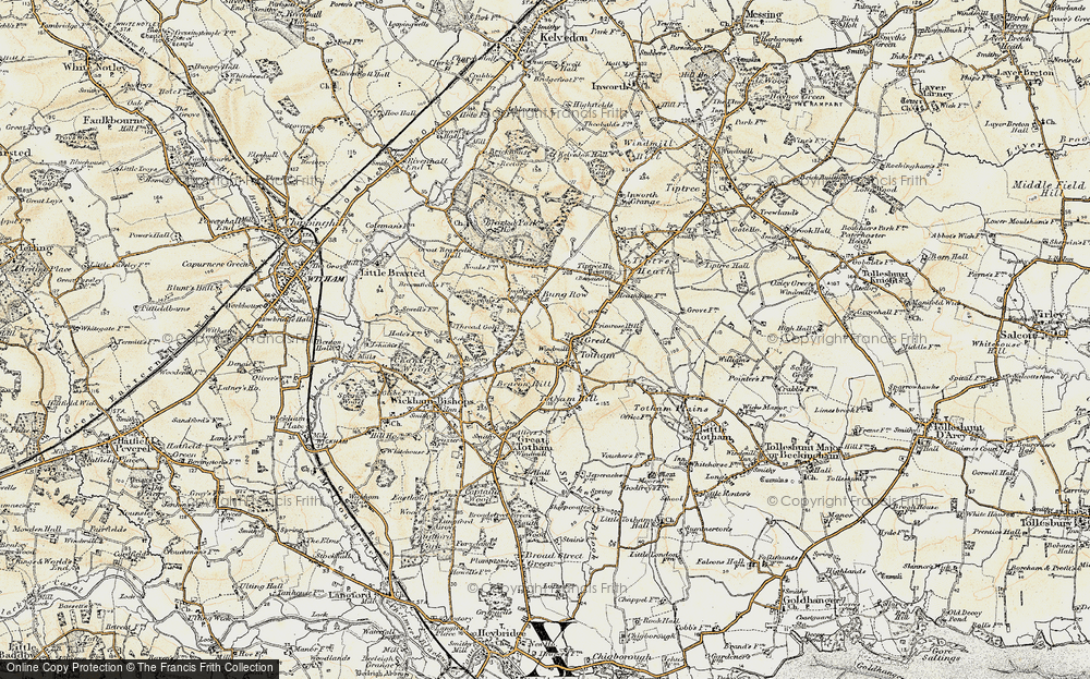Old Map of Great Totham, 1898 in 1898
