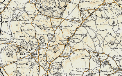 Old map of Great Totham in 1898