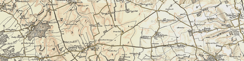 Old map of Great Tows in 1903