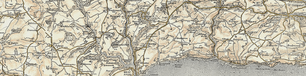 Old map of Great Tree in 1900