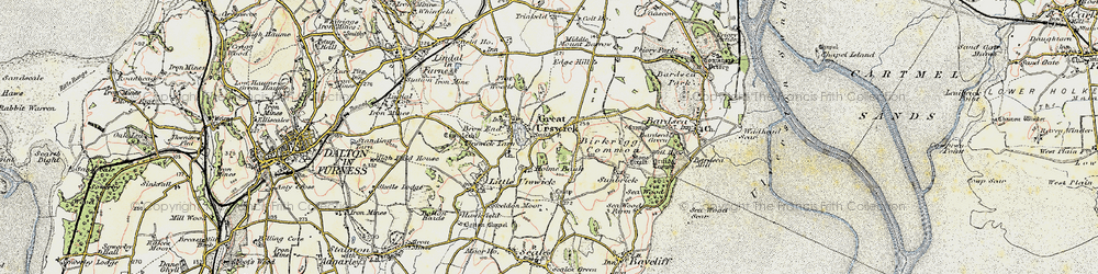 Old map of Great Urswick in 1903-1904