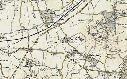 Old map of Great Washbourne in 1899-1901