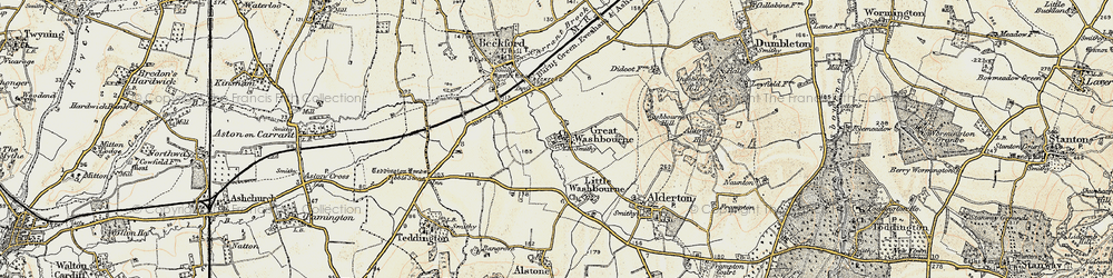 Old map of Great Washbourne in 1899-1901