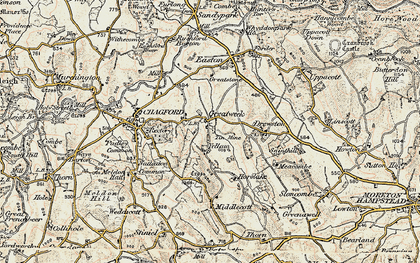 Old map of Great Weeke in 1899-1900