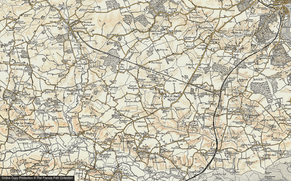 Old Map of Great Wenham, 1898-1901 in 1898-1901