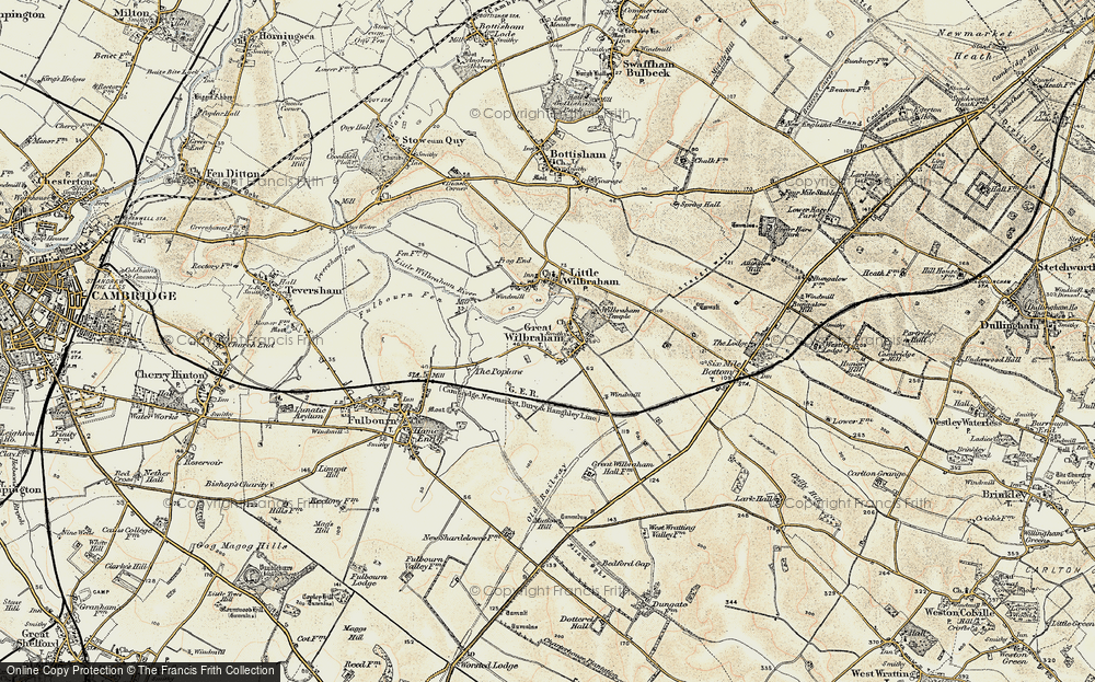Old Map of Great Wilbraham, 1899-1901 in 1899-1901