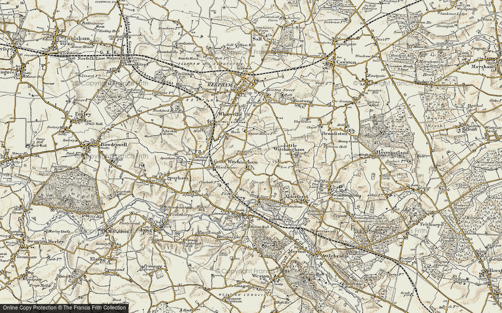 Old Map of Great Witchingham, 1901-1902 in 1901-1902