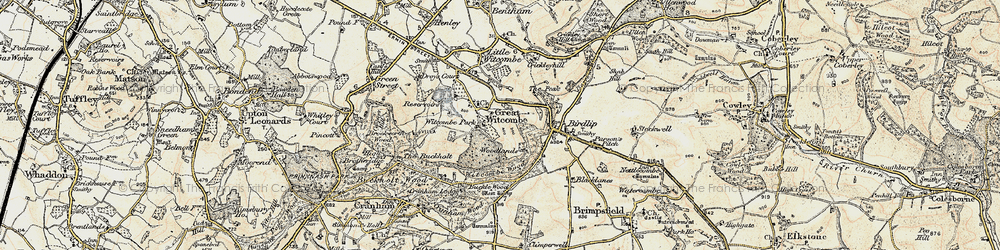 Old map of Great Witcombe in 1898-1900