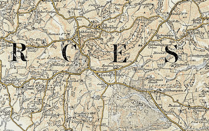 Old map of Great Witley in 1901-1902