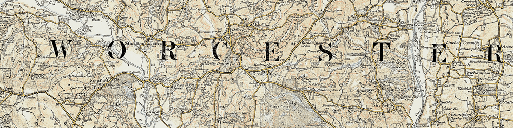 Old map of Great Witley in 1901-1902