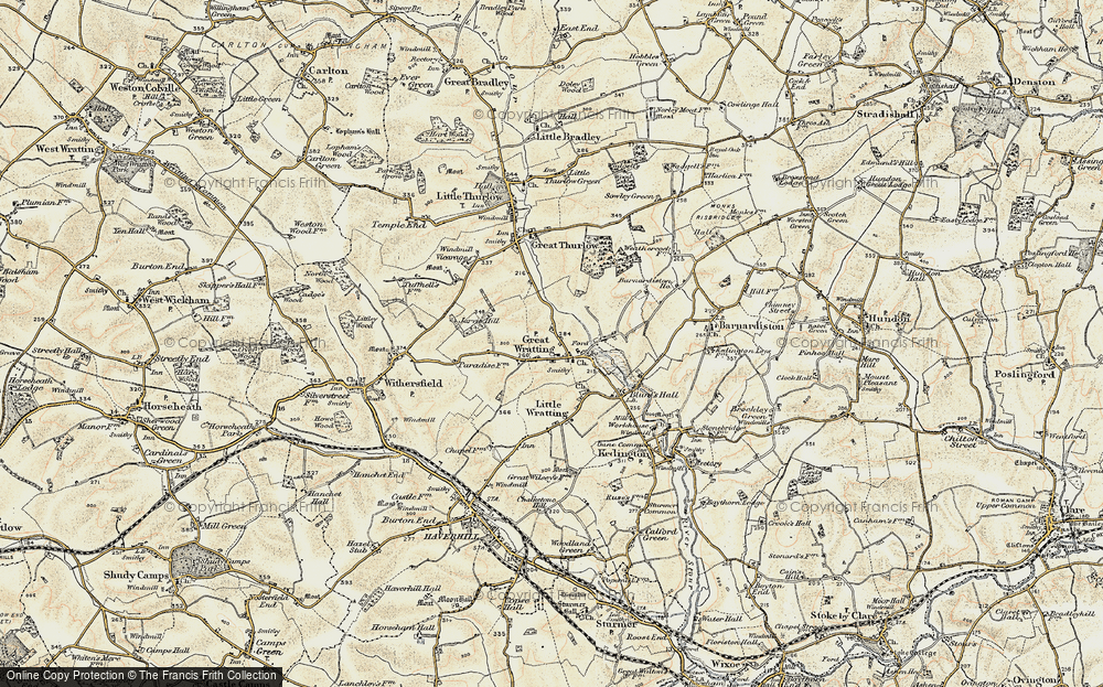 Old Map of Great Wratting, 1899-1901 in 1899-1901