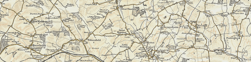 Old map of Trundley Wood in 1899-1901