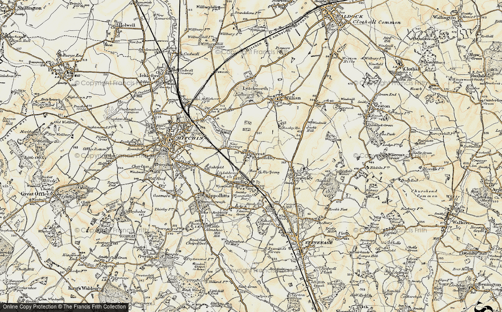 Old Map of Great Wymondley, 1898-1899 in 1898-1899