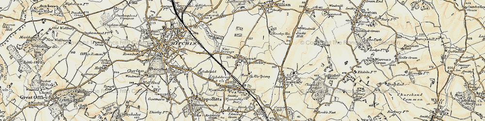 Old map of Great Wymondley in 1898-1899