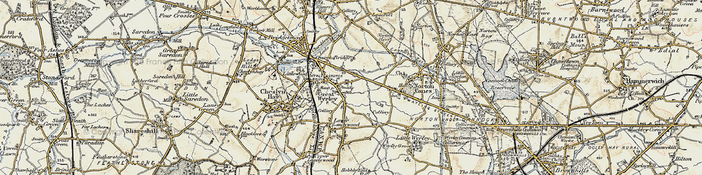 Old map of Great Wyrley in 1902