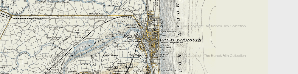 Old map of Great Yarmouth in 1901-1902