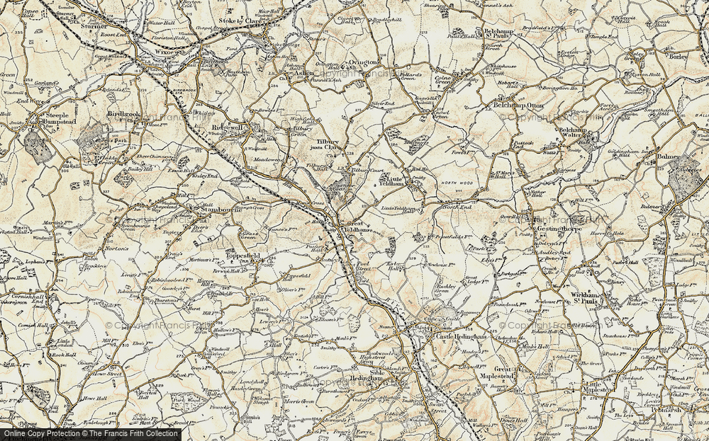 Old Map of Great Yeldham, 1898-1901 in 1898-1901