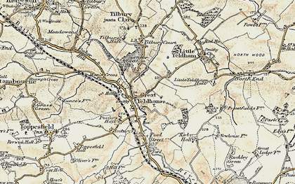 Old map of Great Yeldham in 1898-1901